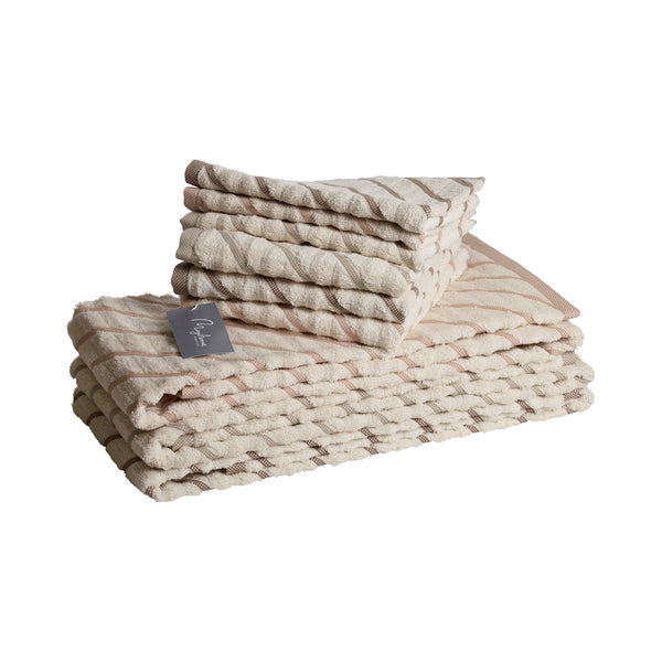 Badhandduk 4st MASUMI RAND Bomull 30X50 Puder