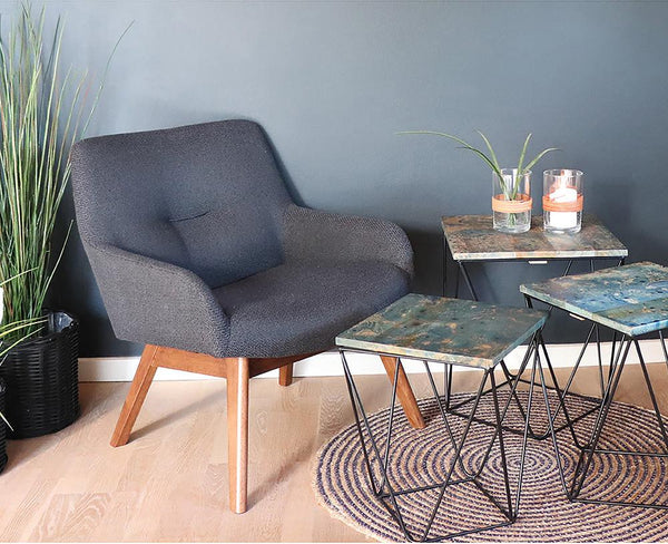 Loungefåtölj LONDON Boucle-Grå
