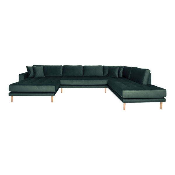 U-Sofa LIDO Left Facing Dark Green