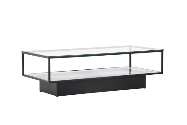 Soffbord MAGLEHEM Glas 130x60x38 Svart