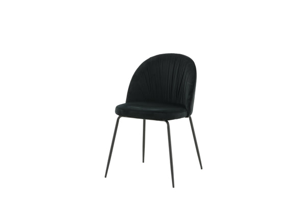 Matstolar WRINKLES Sammet 79.5x49x50cm Svart-2st