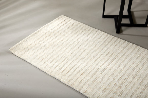 Rektangulär matta MILTON Ull 200x70cm-Vit