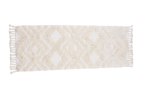 Rechteckiger Teppich HILMA Baumwolle 200x70cm-Weiß