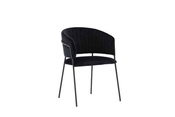 Esszimmerstühle SELMA Samt 82x54x58cm Schwarz-2St