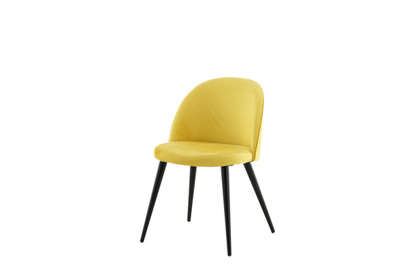 Matstolar VELVET Sammet 76.5x50x57cm Gul-2st