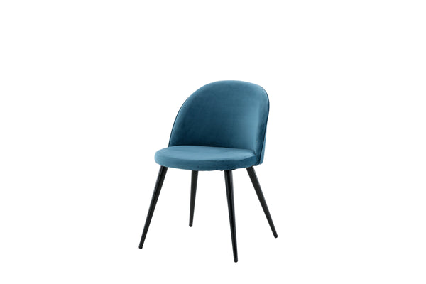 Matstolar VELVET Sammet 76.5x50x57cm Blå-2st