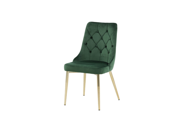 Matstolar VELVET DELUXE Sammet 88.5x50x66cm Grön-2st