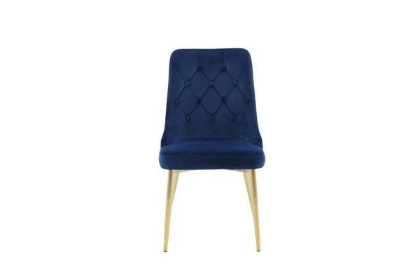 Matstolar VELVET DELUXE Sammet 88.5x50x66cm Blå-2st