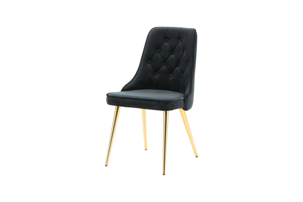 Matstolar VELVET DELUXE Sammet 88.5x50x66cm Svart-2st