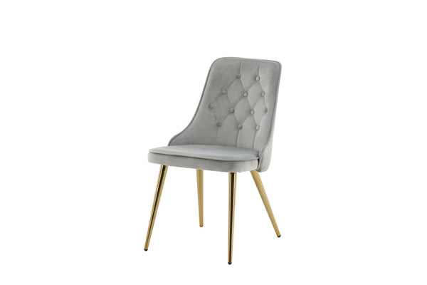 Matstolar VELVET DELUXE Sammet 88.5x50x66cm Grå-2st