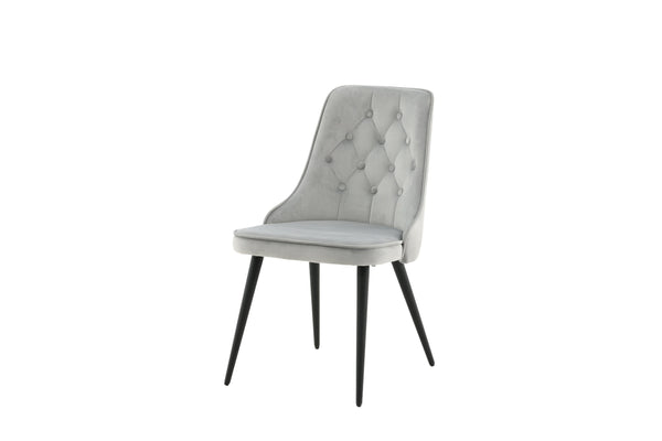 Matstolar VELVET DELUXE Sammet 88.5x50x66cm Ljusgrå-2st