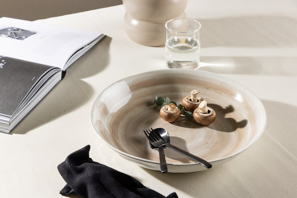 Skålar JUBLIE Stengods ⌀33 2st Beige