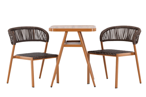Café Set AMADORA Aluminium Brun