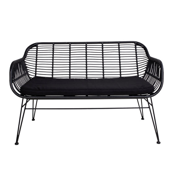 Soffa TRIESTE PU Rattan 68x126x81 Svart