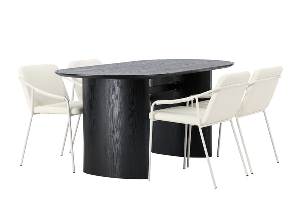 Dining group TWIST & ISOLDE Beige/ Black