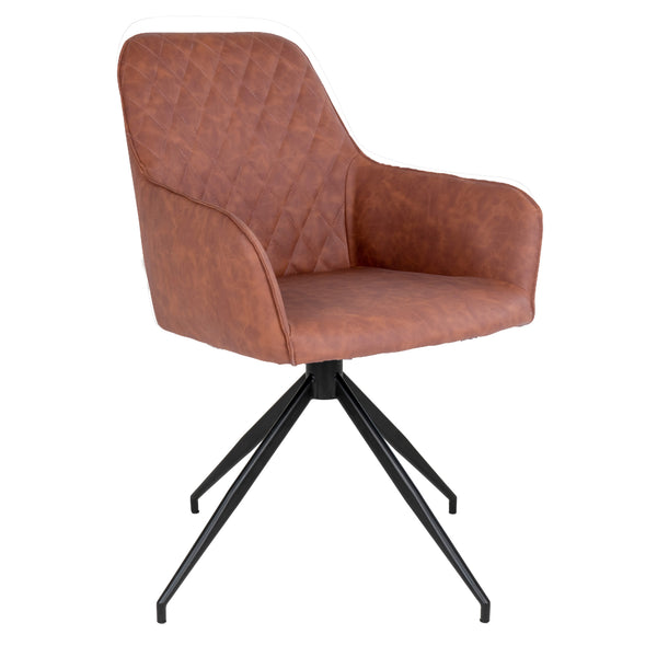 Matstol med vridbar HARBO PU 62x56x89 Brun-1st