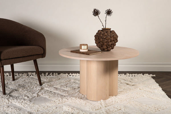 Soffbord OLIVIA ⌀80 MDF Vitputsad