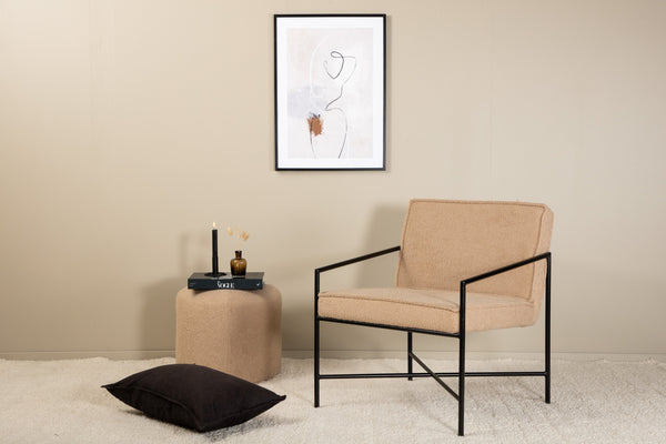 Fåtölj RAKEL Teddy 65x78x66cm-Beige