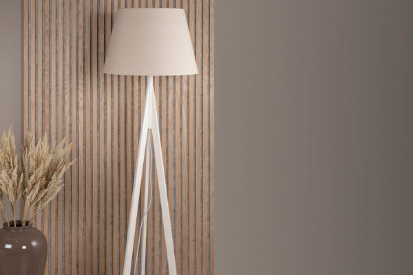Golvlampa KONA Linen E27-Vit