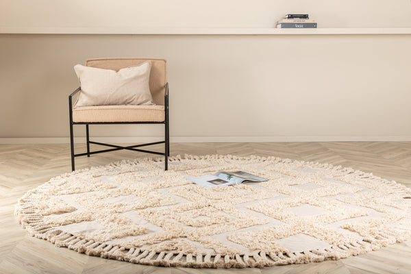 Round rug HILMA Cotton ⌀200-Beige