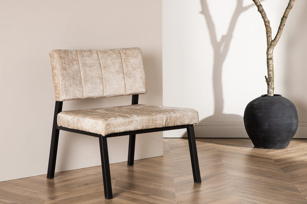 Lounge fåtölj MONETT Sammet 64x74x66cm-Beige
