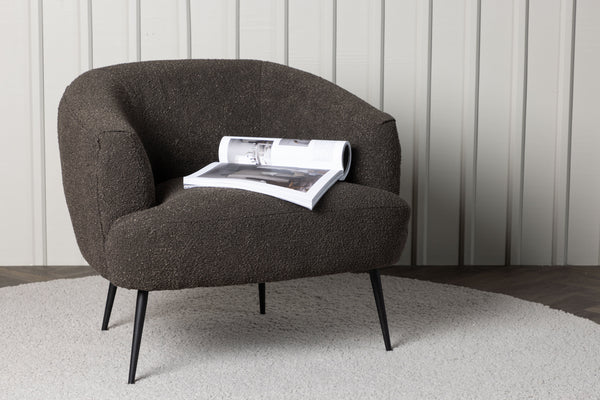 Fåtölj DERRY Polyester 79x68,5x70cm-Mörkgrå