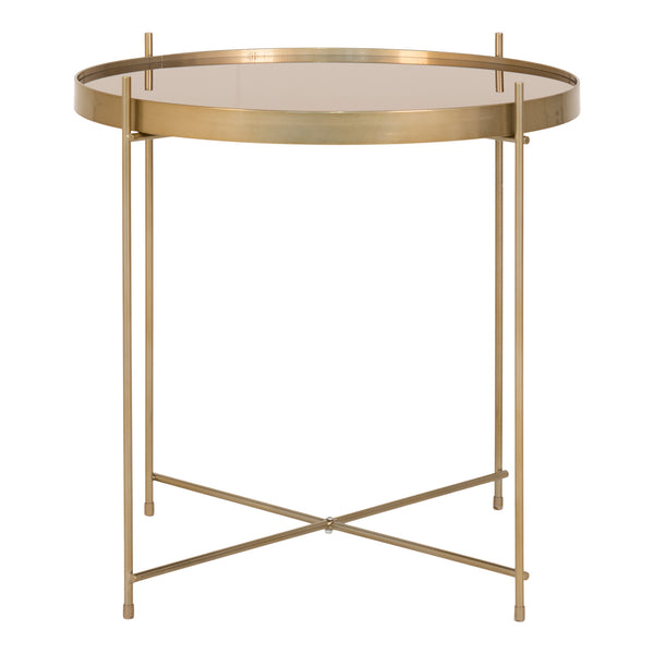 Soffbord VENEZIA Glas Ø48xh48cm Mässing