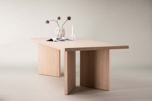 Dining table BASSHOLMEN MDF 100x240 White plastered
