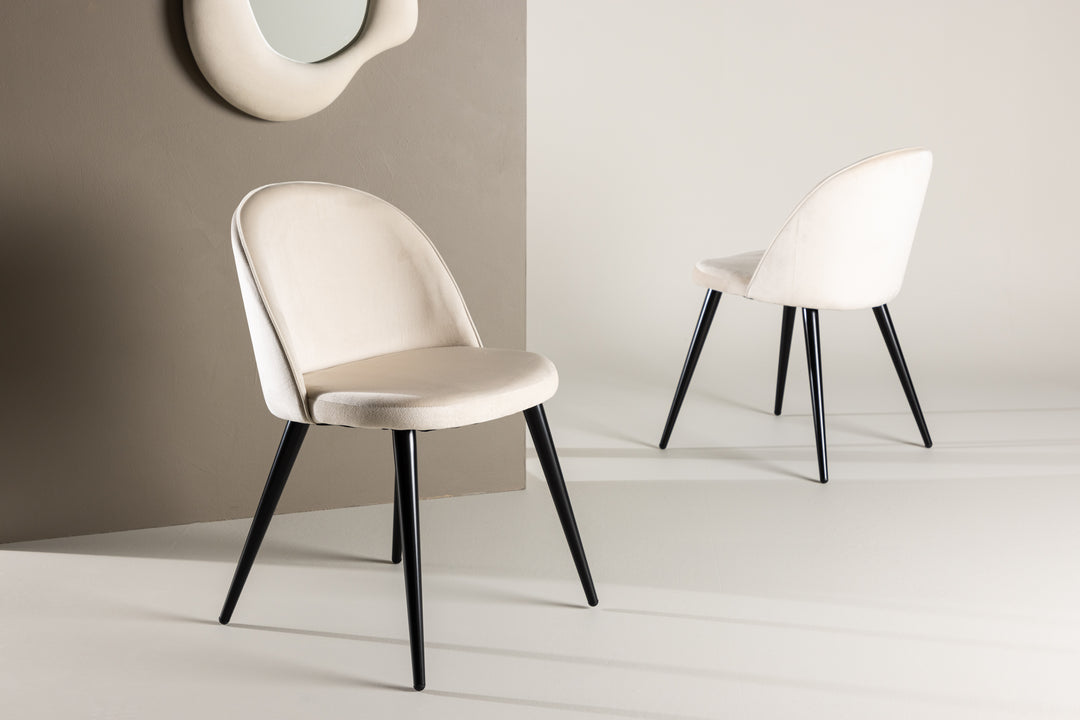 VELVET Matstolar 2-Pack Beige