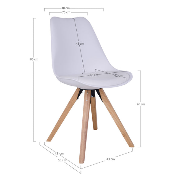 Matstolar BERGEN PU läder 55x48x86 Vit-2st