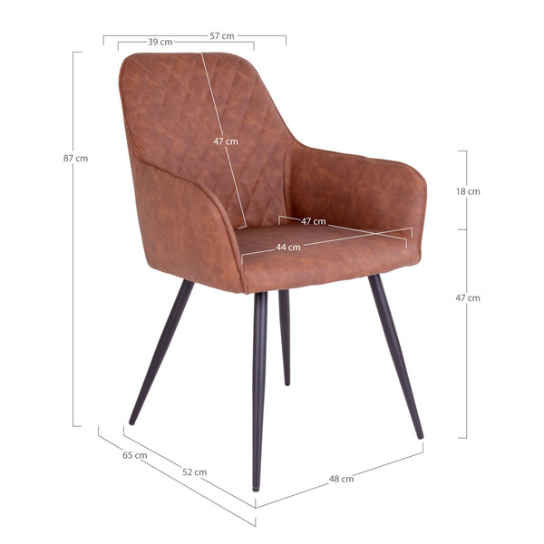 Matstolar HARBO PU 65x57x87 Vintagebrun-2st
