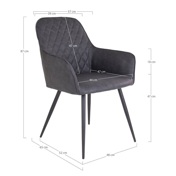 Matstolar HARBO PU 65x57x87 Grå-2st