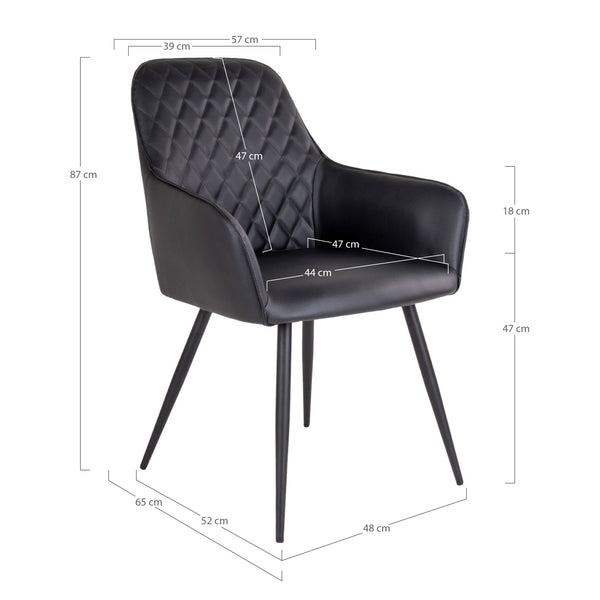 Matstolar HARBO PU 65x57x87 Svart-2st
