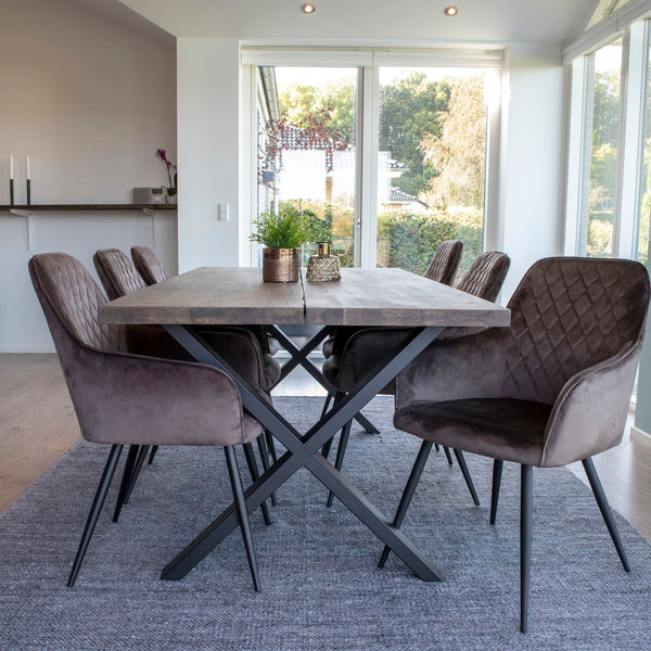Matstolar HARBO Sammet 65x57x87 Ljusbrun-2st