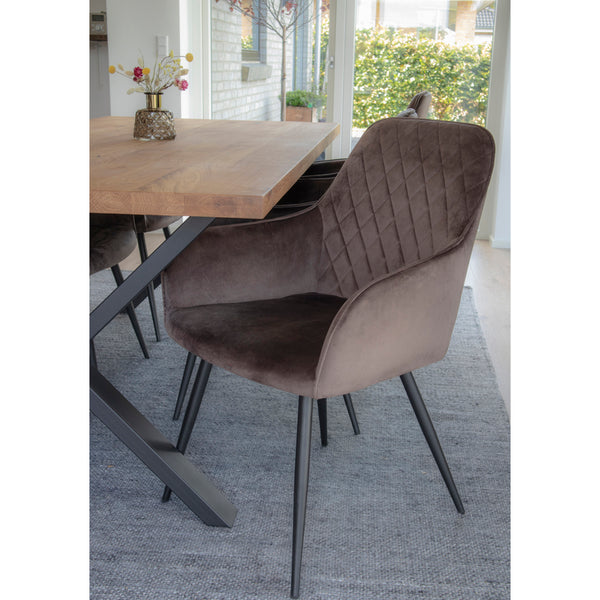 Matstolar HARBO Sammet 65x57x87 Ljusbrun-2st