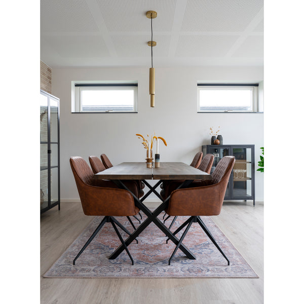 Matstol med vridbar HARBO PU 62x56x89 Brun-1st