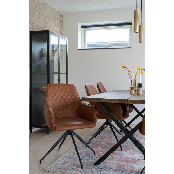 Matstol med vridbar HARBO PU 62x56x89 Brun-1st