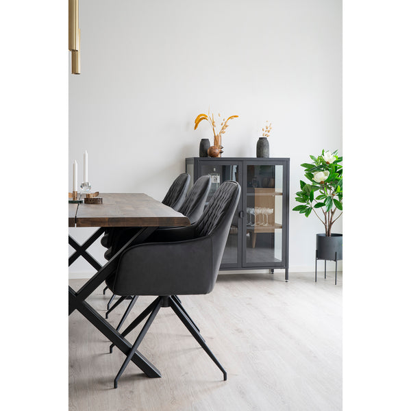 Matstol med vridbar HARBO PU 62x56x89 Mörkgrå-1st