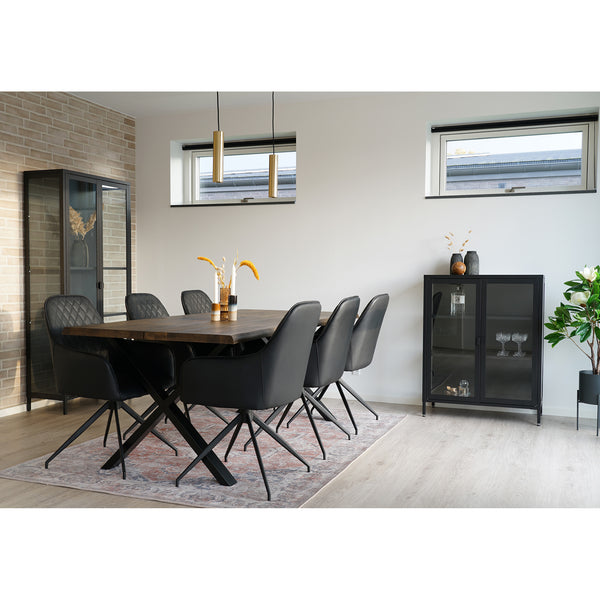 Matstol med vridbar HARBO PU 62x56x89 Svart-1st