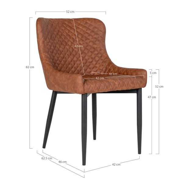 Matstolar BOSTON PU 62.5x52x82 Brun-1st