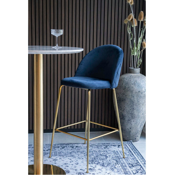 Barstol LAUSANNE Sammet 55x52x107 Blå-2st