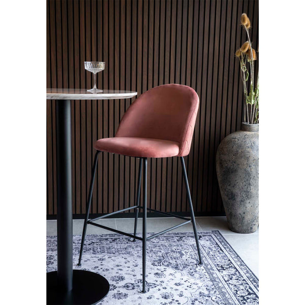 Barstol LAUSANNE Sammet 55x52x107 Rosa-2st