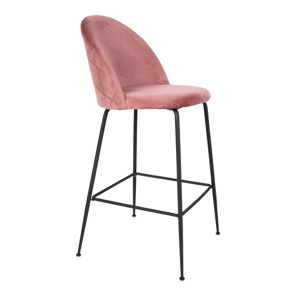 Barstol LAUSANNE Sammet 55x52x107 Rosa-2st