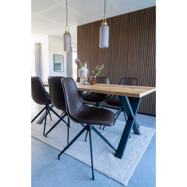 Matstol med vridbar MONACO PU 54x48x86 Mörkbrun-2st