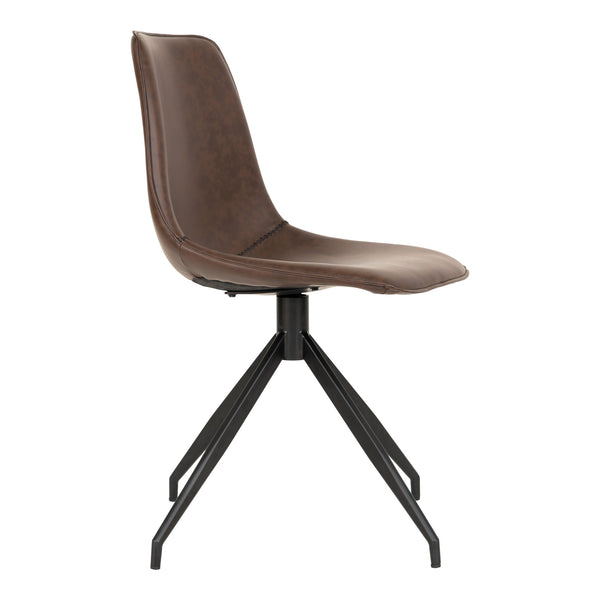 Matstol med vridbar MONACO PU 54x48x86 Mörkbrun-2st