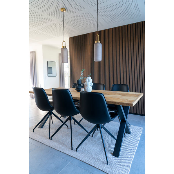 Matstol med vridbar MONACO PU 54x48x86 Svart-2st