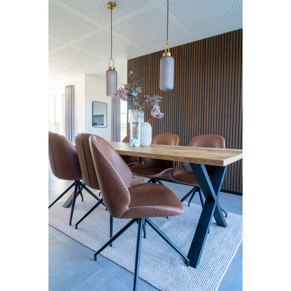 Matstol med Vridbar MONTE CARLO PU 60x50x88 Brun-2st