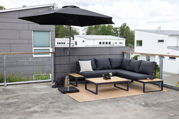 Sonnenschirm LEEDS Aluminium ⌀300 Schwarz