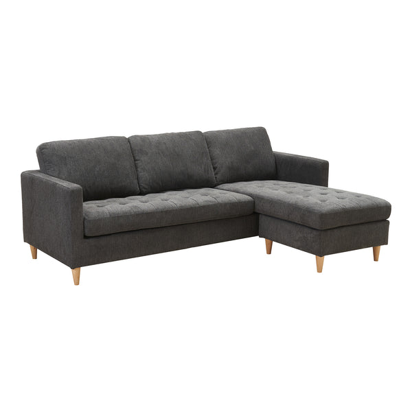 Schäslongsoffa FIRENZE Polyester Mörkgrå