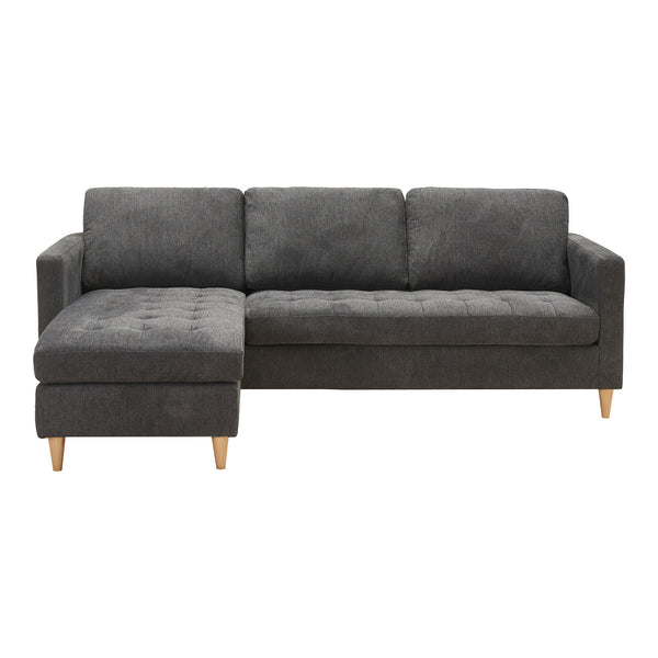 Schäslongsoffa FIRENZE Polyester Mörkgrå